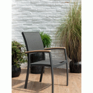 Fauteuil de jardin fixe essence 61,5x58x92,3cm – MTF – aluminium et teck – 2nab3128_3