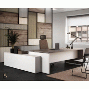 Bureau pour manager bicolore TAK - Mobel Linea - 245, Droite, Chêne grisé_0