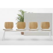 Banc d'accueil personnalisable avec poutre en acier et coques en bois