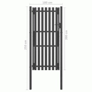 Vidaxl portail de clôture de jardin acier 1x2,5 m anthracite 146332_3