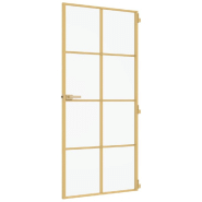 Vidaxl porte intérieure mince doré 93x201,5 cm verre trempé aluminium 155146_3
