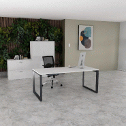 Bureau droit individuel Star - Mobel Linea - 180, Anthracite, Blanc, Non_0