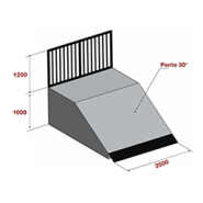 Skate-park modèle initié - conforme NF EN 14974 - structure acier galvanisé et surface aluminium - dimensions 24x9m_3