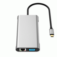 VALUE Station d'accueil USB type C, 2x HDMI (4K60 et 4K30), 1x DP 4K60, 1x VGA, 1x Gb Ethernet, 2x USB C, 2x USB A (3.2 Gen1 et USB 2.0, 1x type C PD_3