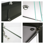 Vitrine Exposition LED H 200 x L 90 x P 45 cm - NOIR - Réf.2228411_3