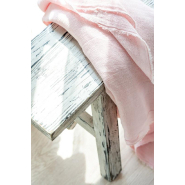 Banc rectangulaire BYZO - Bois blanc délavé - Style bohème - 120 cm x 45 cm x 25 cm_3