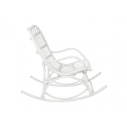 Chaise à bascule BYZA en rotin blanc - Design naturel et confortable - Dimensions L98 x H94 x P56 cm_3