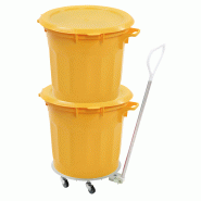 Couvercle plat pour conteneur alimentaire HACCP 75L Gilac - Jaune_3