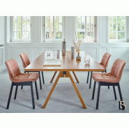 Table de réunion Viga - MDD - Non, 240, Placage chêne cuivré_3