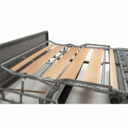 Canapé lit express Capri - Couchage 160 cm - Sommier à lattes - Matelas 16 cm - Accoudoirs stylisés - Velours gris clair_3
