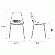Lot de 2 chaises design JAM - piétement métal chromé - assise bicolore blanche et orange - fabrication italienne_3