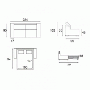 Canapé lit convertible express Frenze 3-4 places - Matelas 18 cm - Sommier à lattes Renatonisi - Gris_3