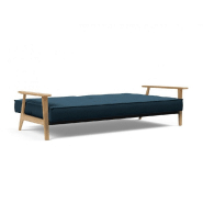 Canapé-lit design SPLITBACK FREJ - convertible 115x210 cm - accoudoirs en bois - tissu Argus Navy Blue - Innovation Living_3