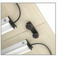 Table de réunion NET, plateau abattant avec retour - Mobel Linea - Alu, Blanc, Droite_3