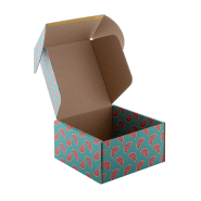 Boîte postale en carton ondulé personnalisée - impression couleur - carrée avec bande auto-scellante_3