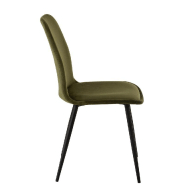 Chaise Milena vert foncé - revêtement velours et pieds en métal laqué noir - 47x86x47 cm_3