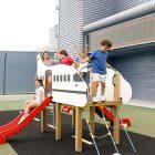 Structure de Jeu Aéroplane en Bois pour Enfants de 3 à 12 ans avec Toboggans et Escalier_3