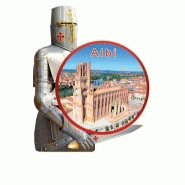 Magnet publicitaire personnalisé - Guerrier en MDF avec impression quadrichromie, fabriqué en France_3