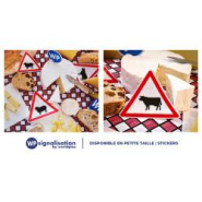 Panneau de danger A15a1 - Passage d'animaux domestiques (vache)_3