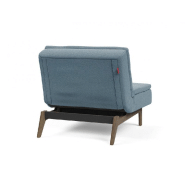 Fauteuil design convertible lit Dublexo Eik - 90x115 cm - Pieds chêne fumé - Tissu Soft Indigo_3