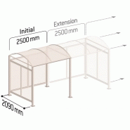 Abri vélo semi-ouvert multi-fonctions avec LED - structure en acier et bardage en polycarbonate traité anti-UV - pieds réglables_3