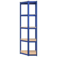 Vidaxl étagère d'angle à 5 niveaux bleu acier et bois d'ingénierie 152861_3