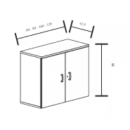 Armoire de rangement portes mélaminé - 1 étagère - haut. 81 cm (4 largeurs au choix) So Madrid_3
