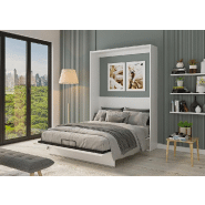 Armoire lit escamotable Genius blanc mat - ouverture assistée - couchage 140x200 cm - fabrication européenne_3