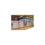 Cloisons amovibles - Ardal Multidecor - ossature hêtre massif, finition merisier, avec pieds à roulettes_3