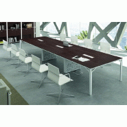 Grande table de réunion X8 avec pieds Design Officity. - Anthracite, Noyer canaletto, 640_3