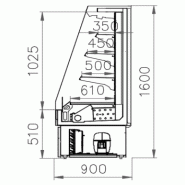 Vitrine réfrigérée semi-verticale MILANO à portes coulissantes - EORI-SVP-937, 937 x 900 x 1600 mm, 3+ base, LED, positif_3