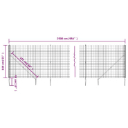 Vidaxl clôture en treillis métallique et piquet d'ancrage vert 1,4x25m 154139_3