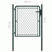 Vidaxl portillon acier 100 x 75 cm vert 144402_3