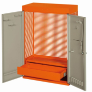 Armoire d'atelier 2 portes à roulettes - orange - 1605 mm x 450 mm x 625 mm - 1495CD60W_3