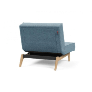 Innovation Living - Fauteuil SPLITBACK EIK Convertible Lit 90x115 cm - Pieds Chêne Naturel - Tissu Mixed Dance Light Blue_3