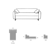 Canapé convertible express CONCA 120x190 cm - tissu personnalisable - matelas 13 cm - ouverture rapide_3
