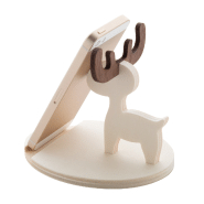 Support pour téléphone en bois de bouleau - Forme de renne - Couleur naturelle - Poids 22,33 g_3