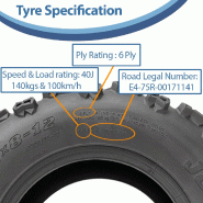 24x8.00-12 Quad ATV Tyres 6ply Wanda P3128 E-Marked Road Legal 40J (Set of 4)_3