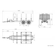Remorque forestière double poutre adaptée aux travaux intensifs