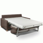 Canapé convertible OGGETTO - Matelas 16 cm - Système express - Sommier à lattes 160 cm - Velours marron - Renatonisi_3