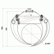 Dk-14 grappin forestier + rotator baltrotor 3 tonnes pour pelleteuse - deleks srl_3