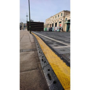 Passe-câbles à capot modulaire - 2 canaux Ø 35x35mm - Caoutchouc et PVC jaune_3