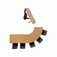 Table de réunion modulable CONFIG - fabricant MACE - plateaux ébénisterie et piétement métal avec roulettes_3