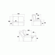 Canapé relax 2 places électrique GELLIN - Microfibre bi-color gris perle et plomb - Têtières électriques synchronisées_3