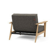 Fauteuil design convertible lit Innovation Living Splitback Frej Flashtex Dark Grey - 90x115 cm - Accoudoirs chêne clair_3