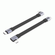 ROLINE Câble USB4 2.0 plat, C–C, M/M, un côté coudé à 90°, 8K UHD-2, 80Gbit/s, 240W, noir, 0,13 m_3