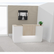 Bureau de réception accueil Delta Plus - Mobel Linea - 144, Blanc, Oui, Acacia clair_0