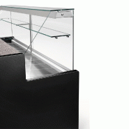 Comptoir réfrigéré vitrine à vitre droite 90° - Réserve intégrée - Noir - Référence RO20/B5-R2_3