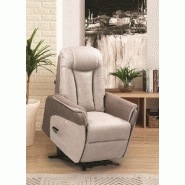 Fauteuil relax releveur Nersac bi-moteur - microfibre mastic/brun taupé - ergonomique et confortable_3