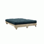 Banquette convertible Fresh - pin massif - bleu pétrole - couchage 140x200 cm - marque Karup_3